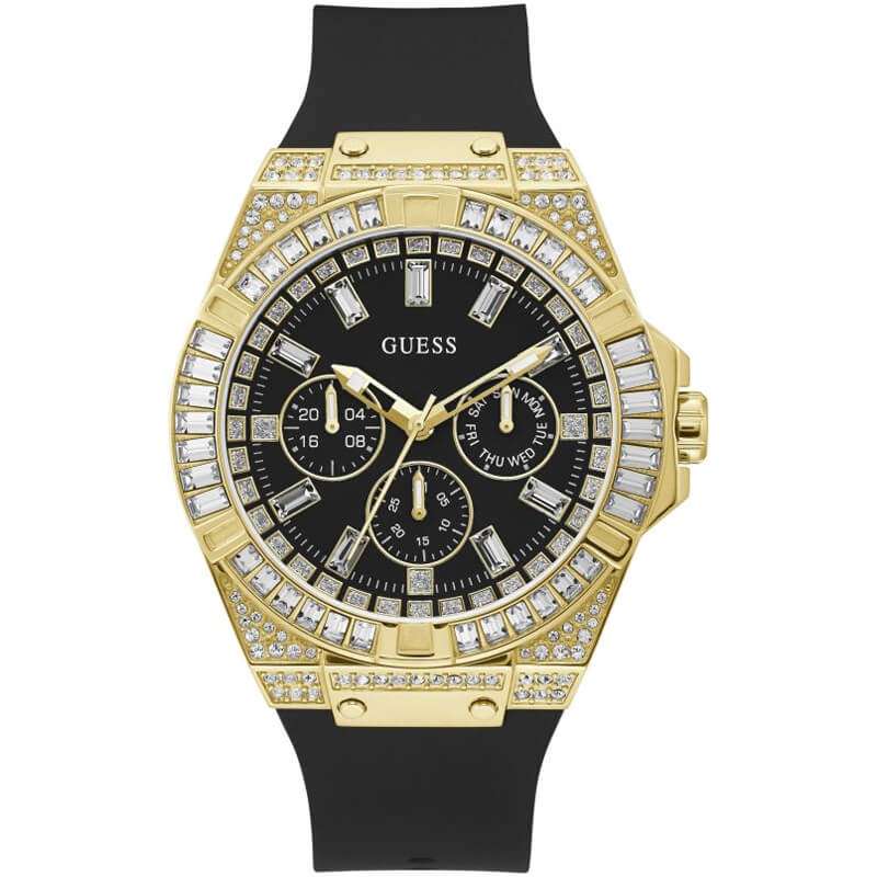 Guess Men's Watch Zeus GW0208G2 black silicone strap gold case GW0208G2 - Image 1