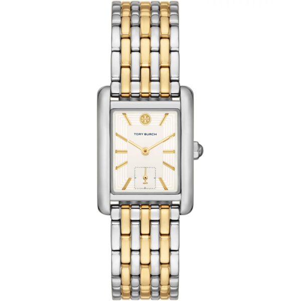 Tory Burch Eleanor White Dial Two Tone Steel Strap Watch for Women - TBW1070 TBW1070 - Image 1