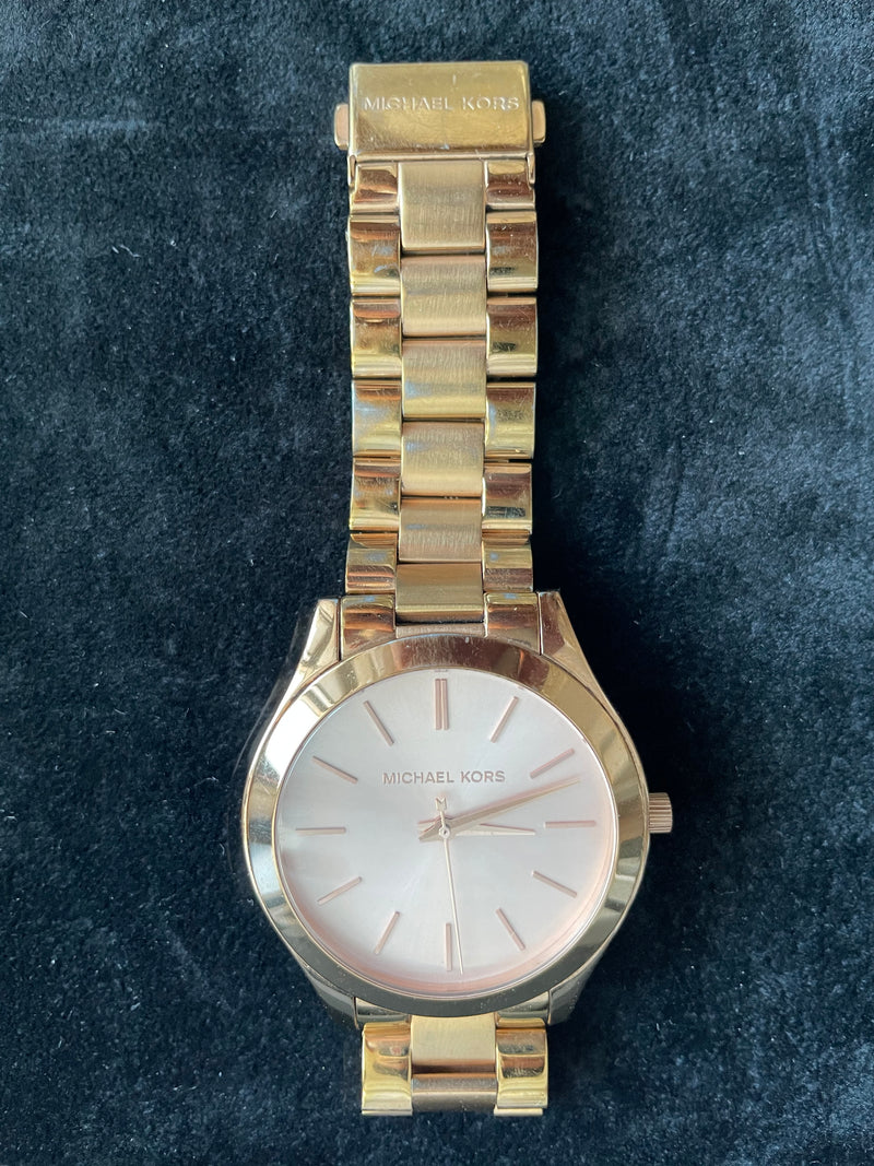 Michael Kors Runway Rose Dial Rose Gold-tone Unisex Watch MK3197 (DEFECT)