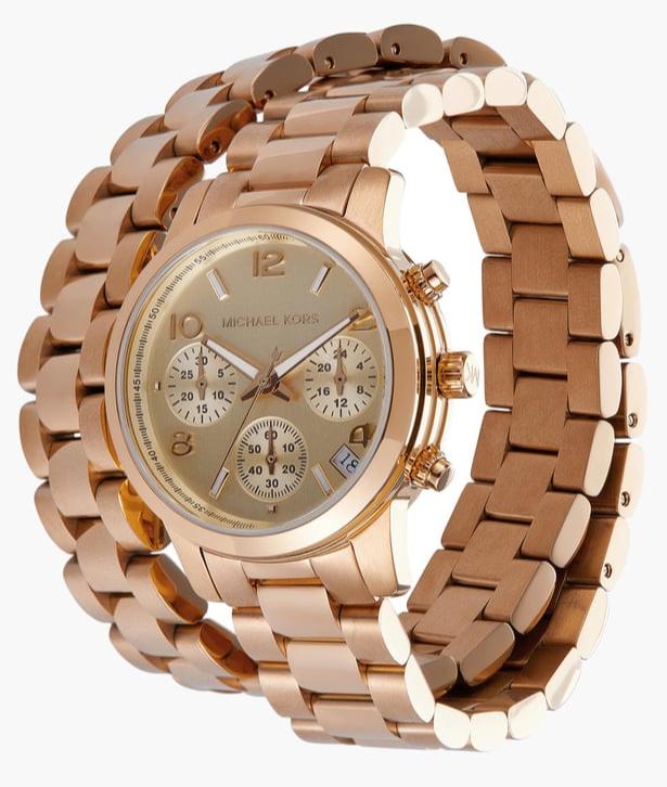 Michael Kors Runway Chronograph Rose Gold Wrap Women's Watch - MK7453