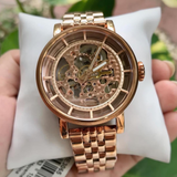 Fossil Original Boyfriend Automatic Skeleton Rose Gold Watch ME3065