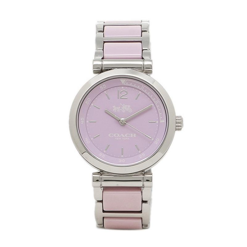 Coach Delancey Two-Tone Silver Stainless Steel & Purple Ceramic Women's Watch 14502461