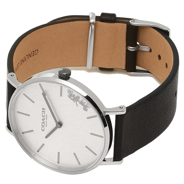 Coach Perry Quartz White Dial Black Leather Ladies Watch 14503115