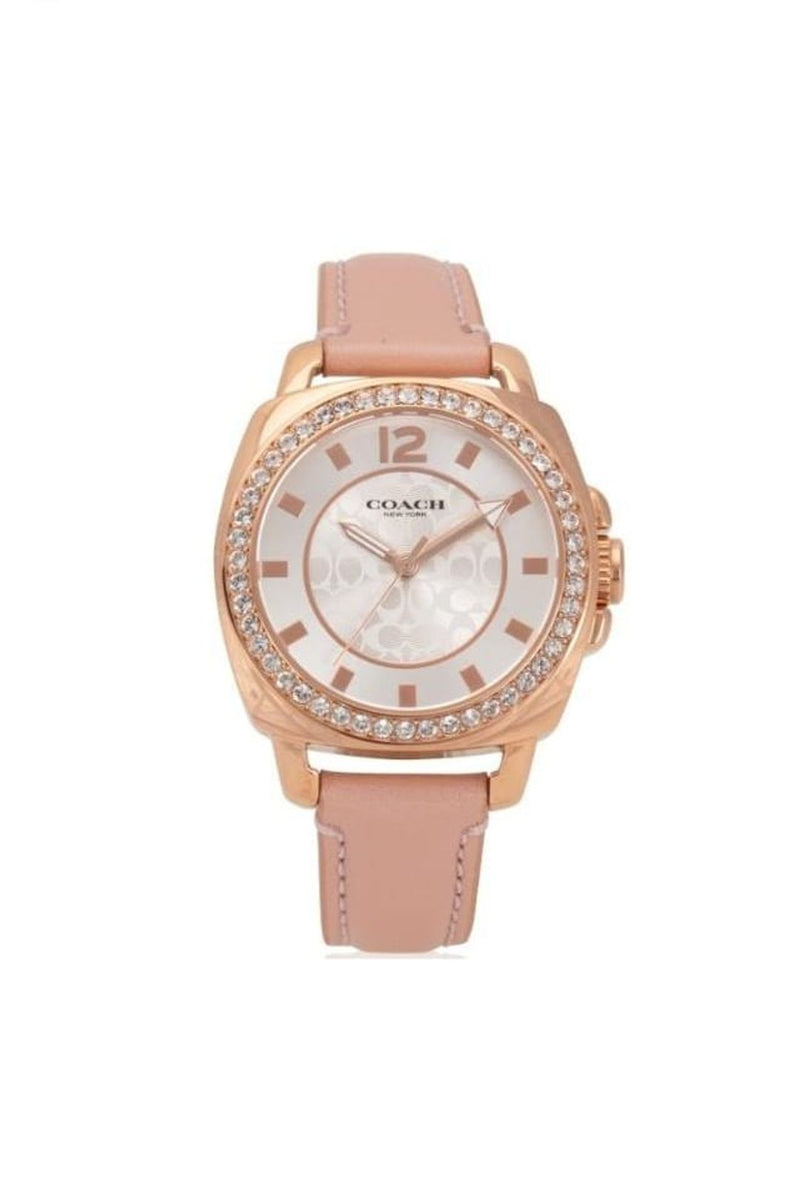 Coach Pink Leather Rose Gold Case Women's Watch 14503151