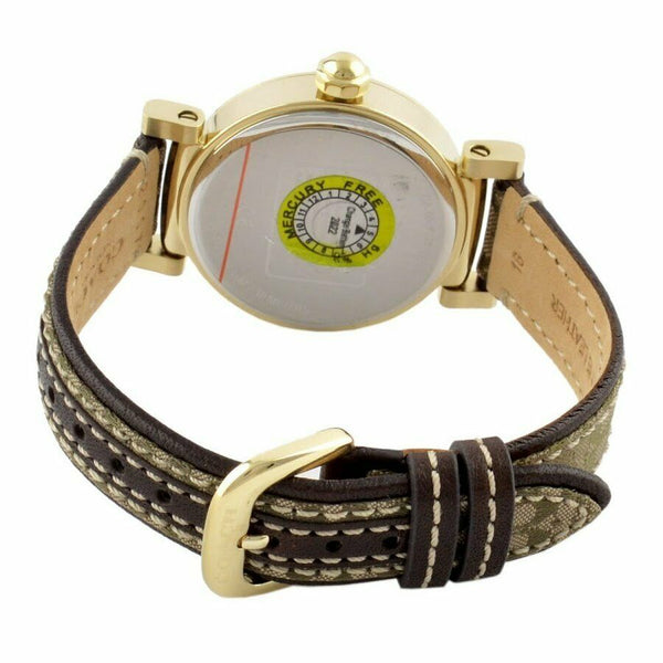 Coach Gold Madison Brown Monogram Leather Glitz Women's Watch 14503397