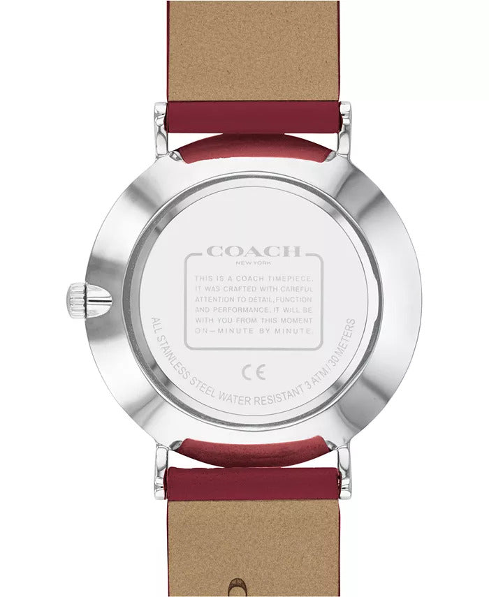 Coach Perry Red Leather Strap Women's Watch 14503474