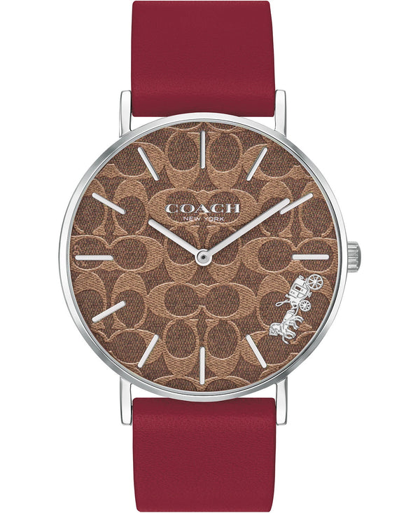 Coach Perry Red Leather Strap Women's Watch 14503474