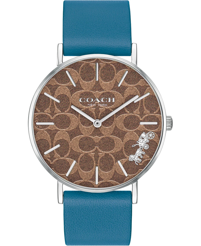 Coach Perry Blue Leather Strap Women's Watch 14503475