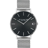 Coach Charles Silver Mesh Bracelet Black Dial Men's Watch 14602144