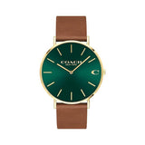 Coach Charles Green Leather Men's Watch 14602435