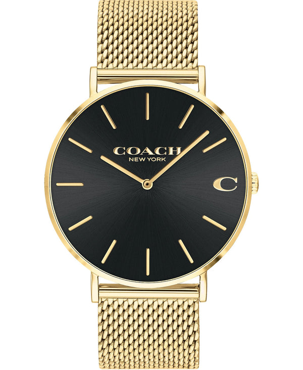 Coach Charles Gold-Tone Mesh Bracelet Men's Watch 14602440