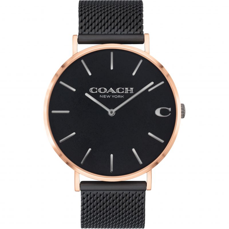 Coach Black Dial Ionic Plated Black Steel Men's Watch 14602470