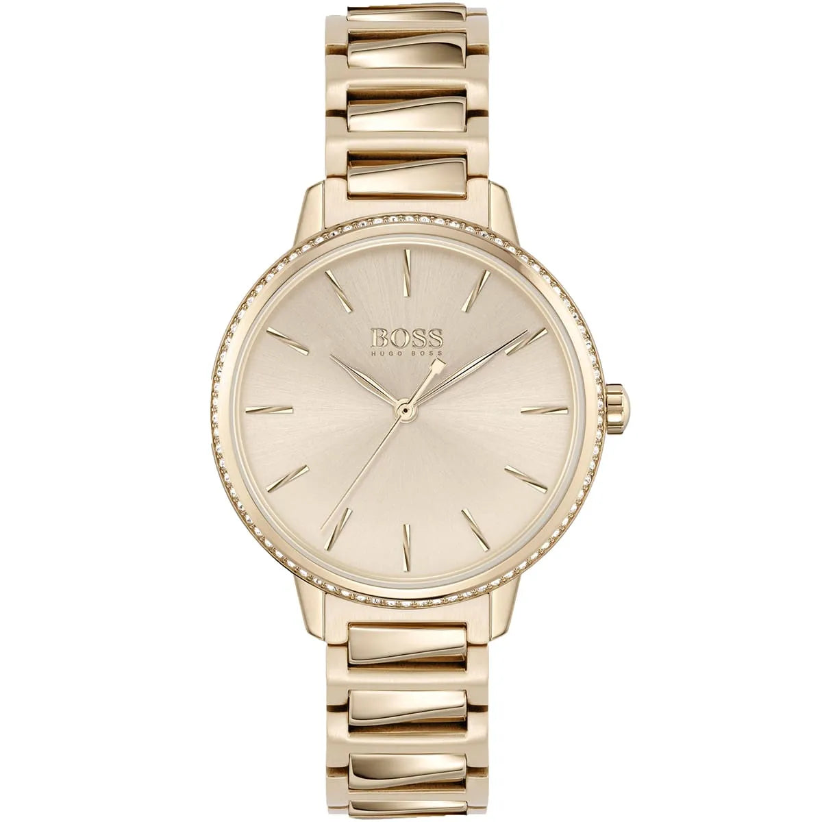 Hugo Boss Signature women's watch with rose gold dial and stainless steel bracelet