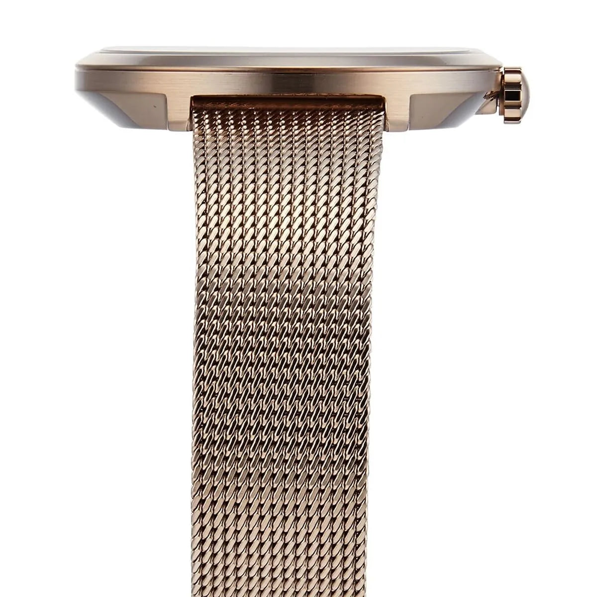 Hugo Boss Praise stainless steel mesh strap with fold-over clasp detail