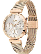 Hugo Boss Flawless Rose Gold Mesh Women's Watch 1502553 - The Watches Men & CO #2