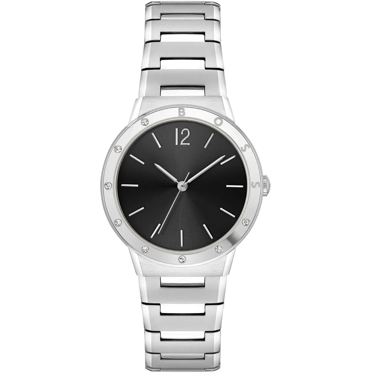 Hugo Boss Breath women's watch with black dial and silver stainless steel bracelet