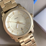 Fossil Machine Gold Dial Yellow Gold Watch FS5264