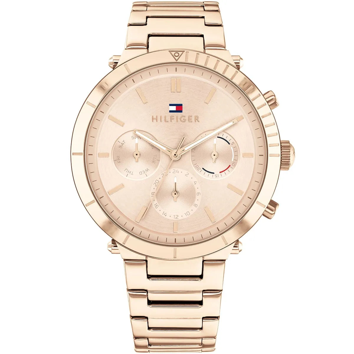 Tommy Hilfiger Libby rose gold women's watch with chronograph dial and metal bracelet