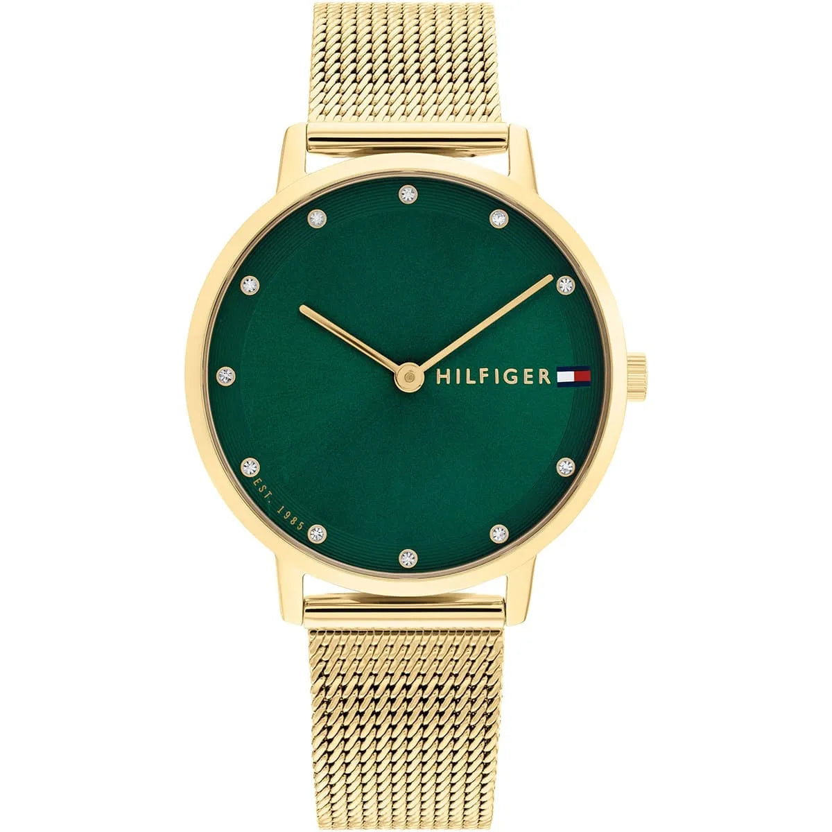 Tommy Hilfiger Pippa women's watch with green dial and gold-tone mesh bracelet