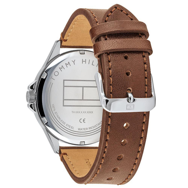 Tommy Hilfiger Multi-function Brown Leather Men's Watch 1791614 - The Watches Men & CO #4