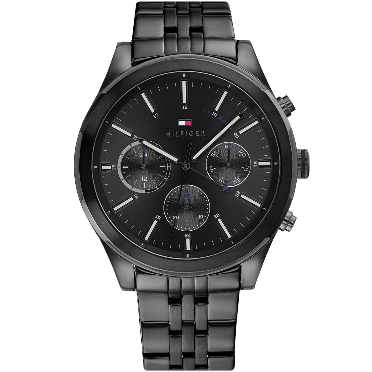 Tommy Hilfiger Ashton black dial chronograph men's watch with stainless steel metal bracelet