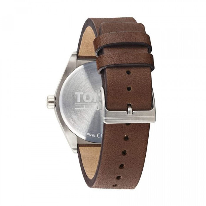 Tommy Hilfiger Monogram Pop watch caseback showing engraved logo and specifications on steel back