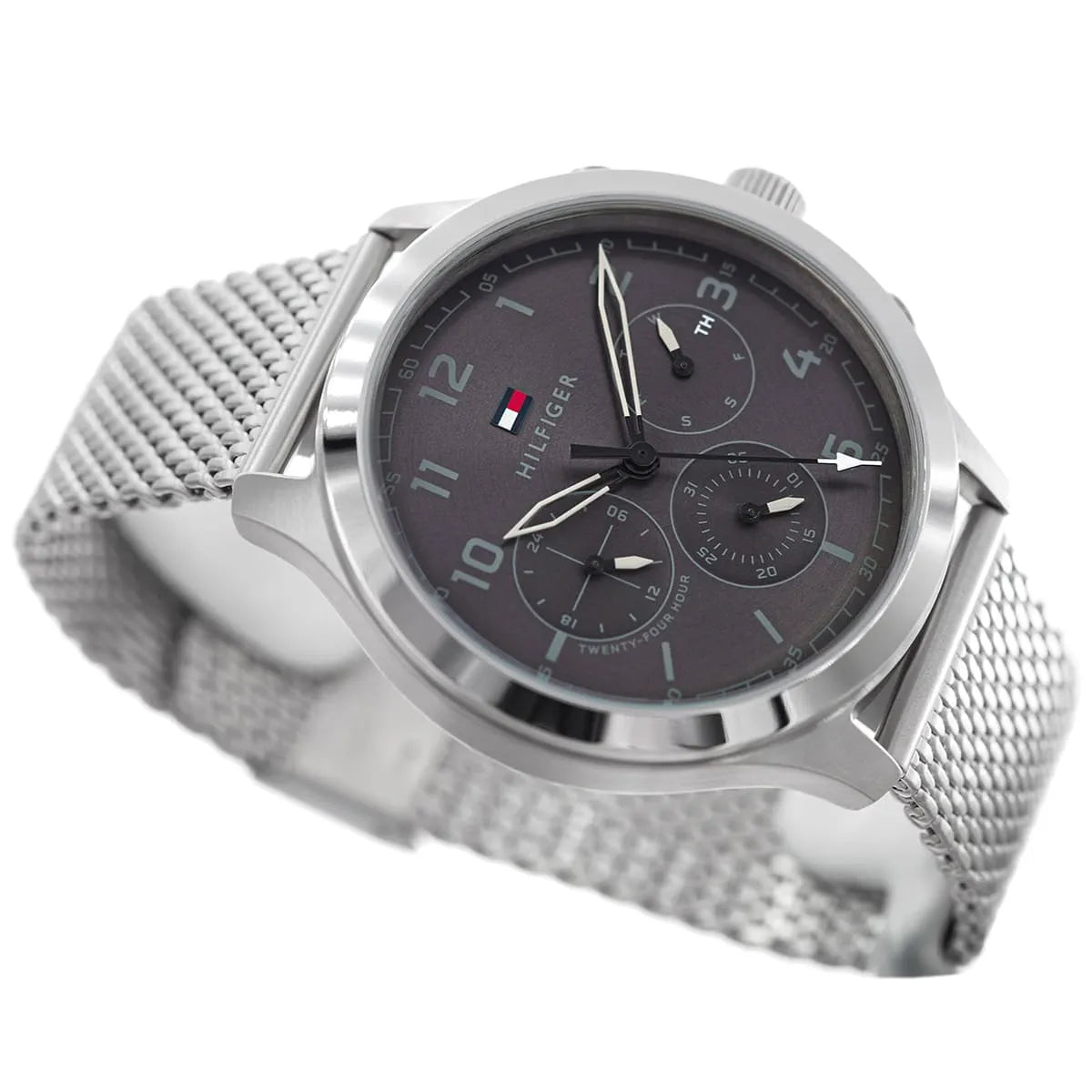 Tommy Hilfiger Asher silver mesh bracelet with fold-over clasp