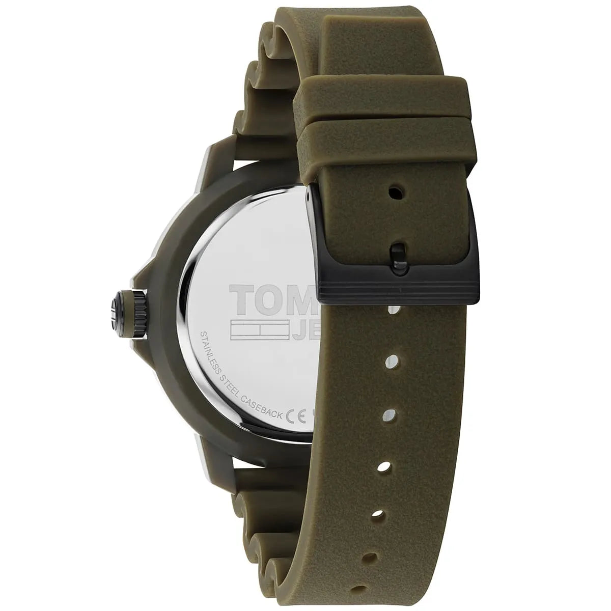 Tommy Hilfiger Tokyo watch caseback showing engraved logo and model specifications
