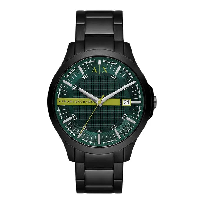 Armani Exchange Hampton Green Dial Black Watch - AX2450