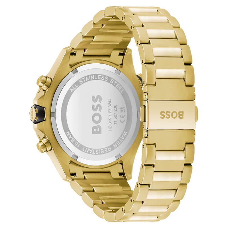 Hugo Boss Globetrotter Gold Chronograph Men's Watch 1513932 - The Watches Men & CO #3