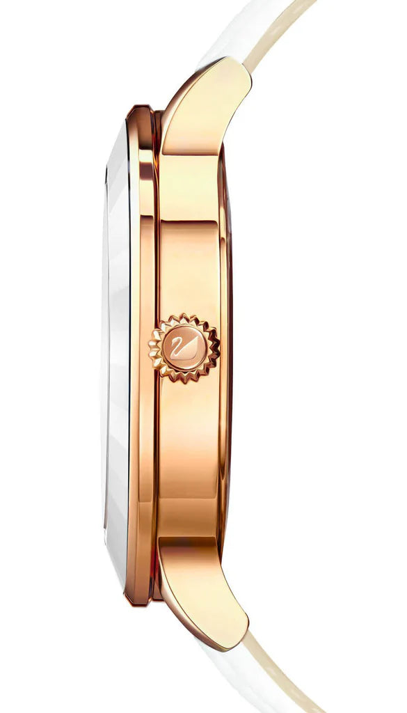 Swarovski Octea Lux White Dial White Leather Strap Women's Watch 5414416