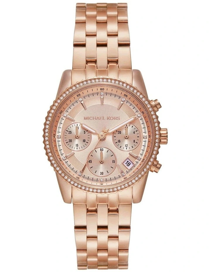 Michael Kors Mini Bryant Pavé Chronograph Rose-gold Women's Watch - MK7531
