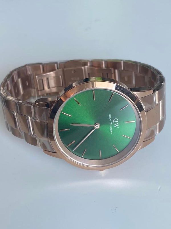 Daniel Wellington Iconic Link Emerald Rose Gold Watch