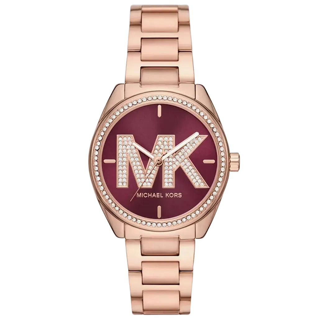 Michael Kors Janelle Rose Gold-Tone and Mulberry Women's Watch - MK7382