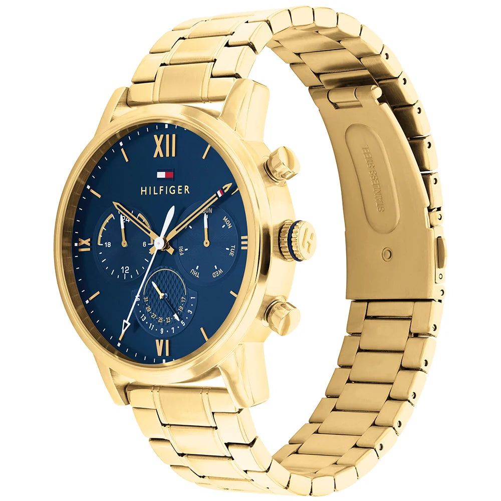 Tommy Hilfiger Sullivan Navy Dial Gold Men's Watch - 1791880