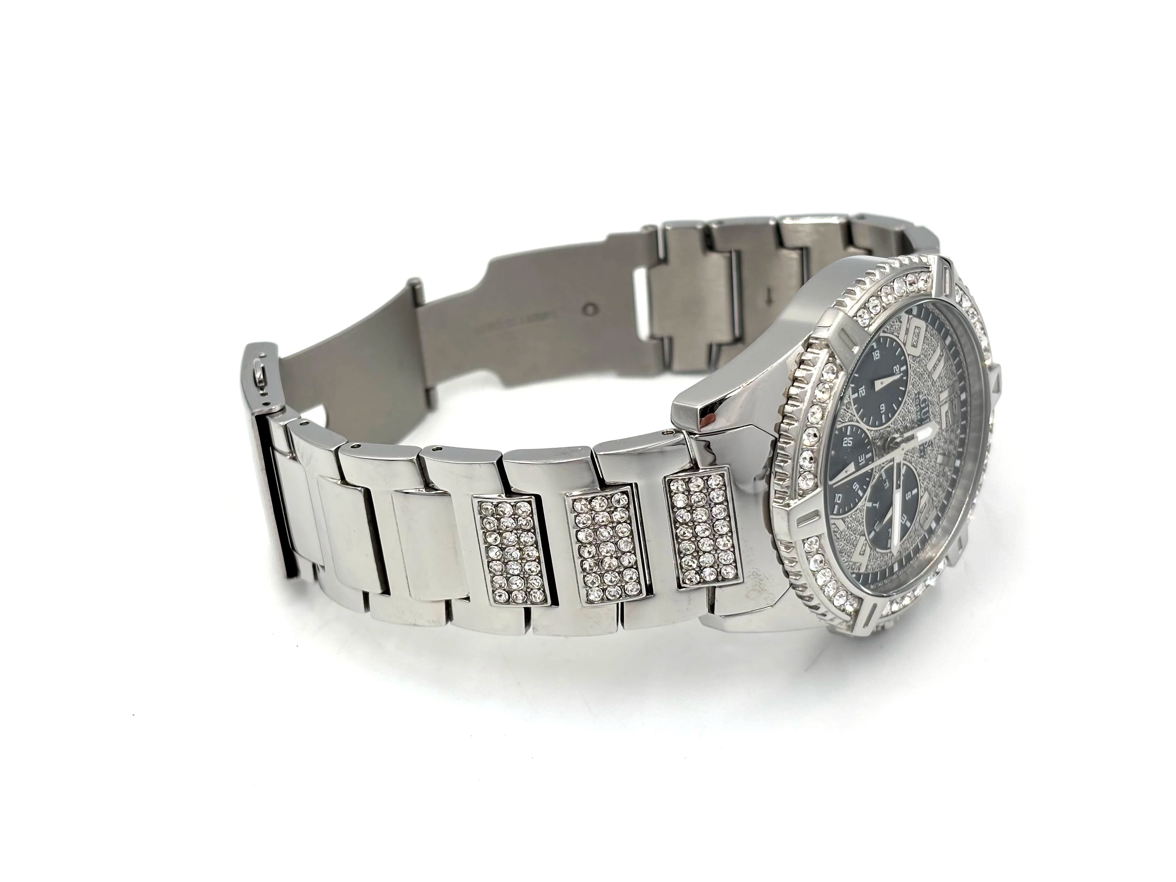 Guess Frontier MultiFunction Dimond Silver 48mm Blue Men's Watch - GW0351G2