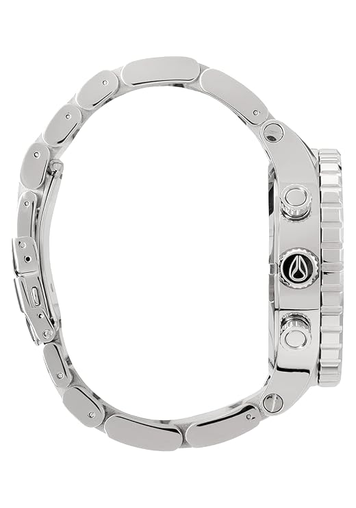 Nixon High Polish White Dial Chronograph 300M  Men's Watch - A083-488