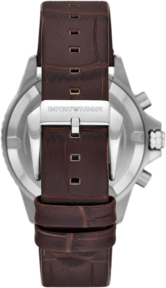 Emporio Armani Chronograph Brown Leather Men's Watch AR11486 - Kiwi Watches #4