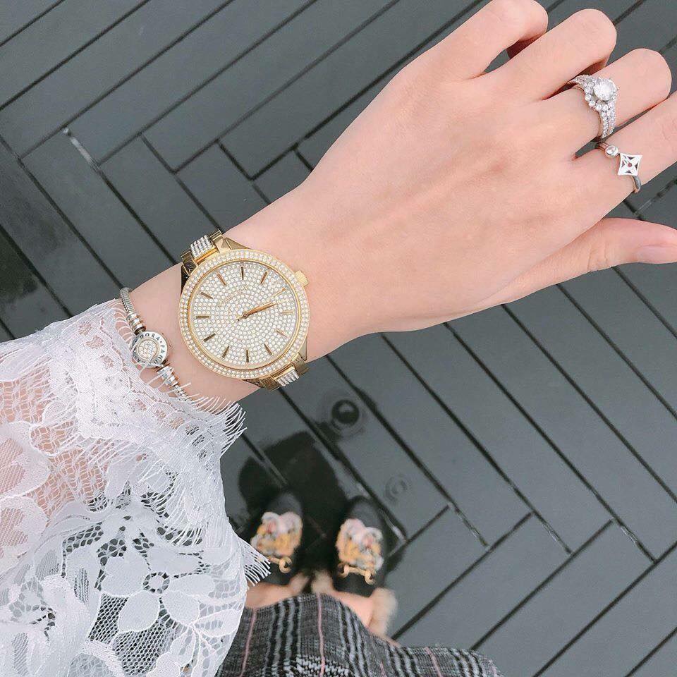 Michael Kors Slim Runway Pavé Gold-Tone Women's Watch - MK3632