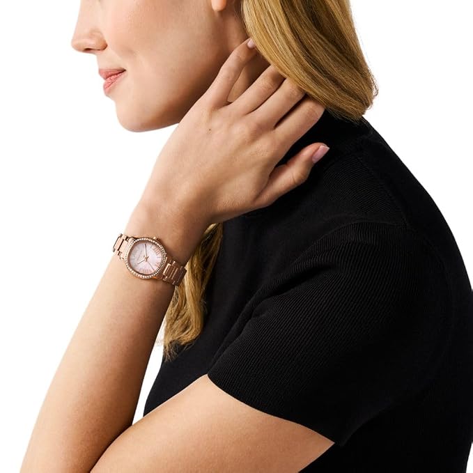 Michael Kors Mini Sage Pavé Pink MOP Dial Rose Gold Women's Watch - MK4823