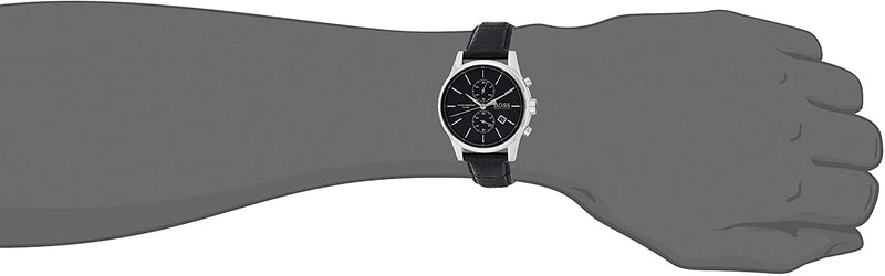 Hugo Boss Jet Black Dial Leather Strap Men's Watch HB1513279 - The Watches Men & CO #6