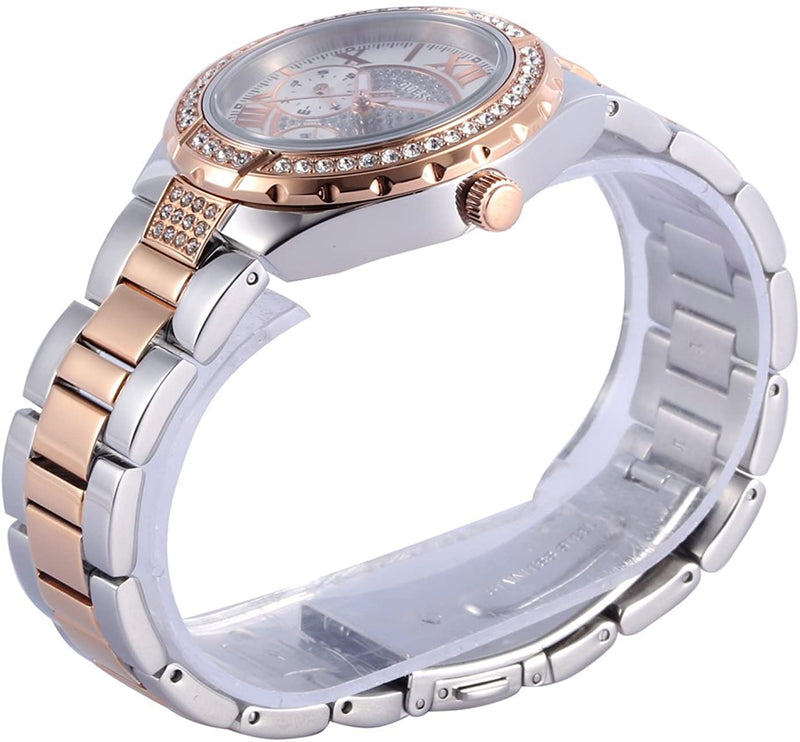 GUESS Women's  Sparkling Hi-Energy Silver- And Rose Gold-Tone Watch W0111l4 - Big Daddy Watches #3