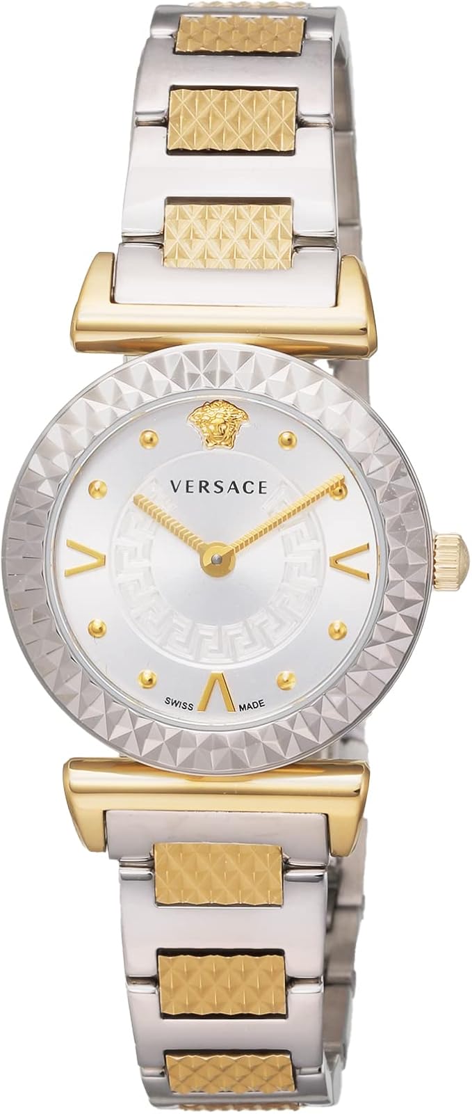 Versace Mini Vanity Two Tone Stainless Steel White Dial Quartz Women’s Watch VEAA01520