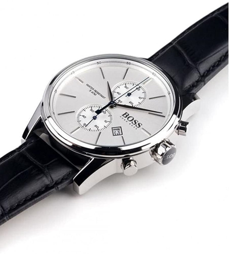 Hugo Boss Jet Black Dial Leather Strap Men's Watch HB1513282 - The Watches Men & CO #5