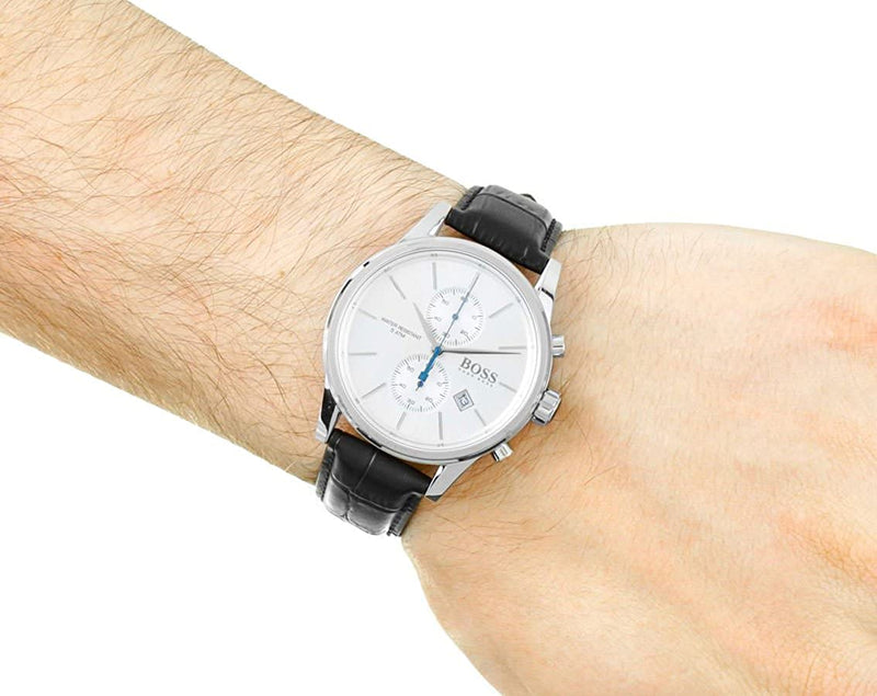 Hugo Boss Jet Black Dial Leather Strap Men's Watch HB1513282 - The Watches Men & CO #9