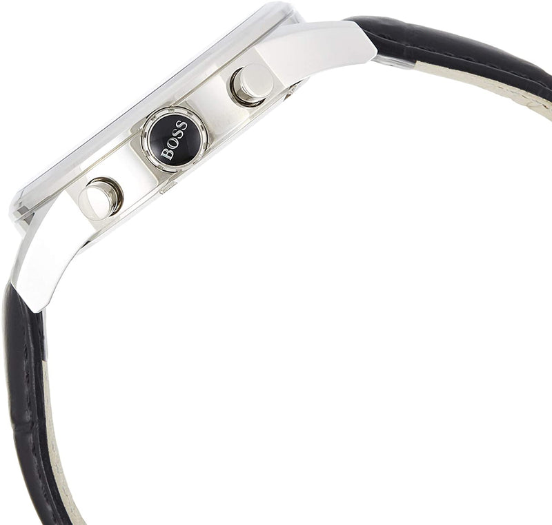 Hugo Boss Jet Black Dial Leather Strap Men's Watch HB1513279 - The Watches Men & CO #3