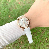 Burberry Women's Large Check White Leather Strap  Women's Watch BU9108 - The Watches Men & CO #3