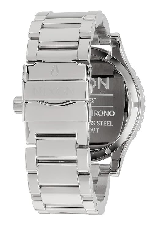 Nixon High Polish White Dial Chronograph 300M  Men's Watch - A083-488