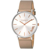 Coach Perry Quartz Silver Dial Light Brown Leather Ladies Watch 14503119