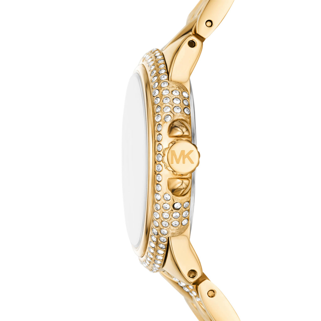 Michael Kors Mini Camille Pavé White Dial Gold Women's Watch - MK4801